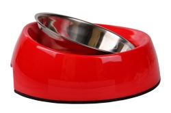 Solid color pet bowl set